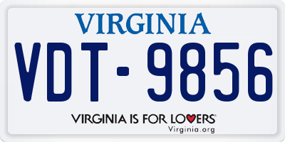 VA license plate VDT9856