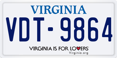 VA license plate VDT9864
