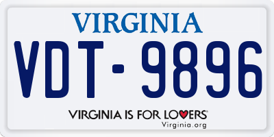 VA license plate VDT9896
