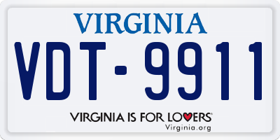 VA license plate VDT9911