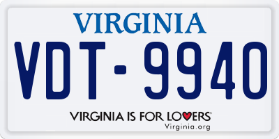 VA license plate VDT9940