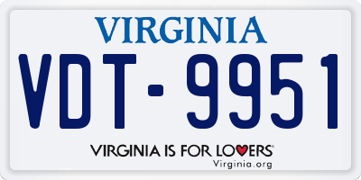 VA license plate VDT9951