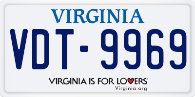 VA license plate VDT9969
