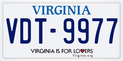 VA license plate VDT9977