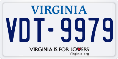 VA license plate VDT9979