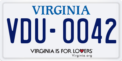 VA license plate VDU0042