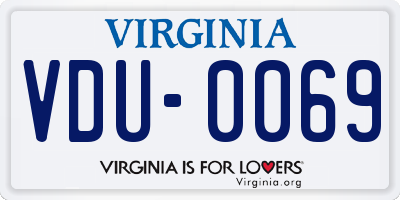 VA license plate VDU0069