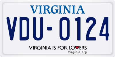 VA license plate VDU0124