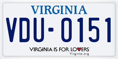 VA license plate VDU0151