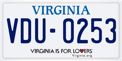 VA license plate VDU0253