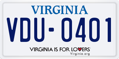 VA license plate VDU0401