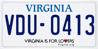 VA license plate VDU0413