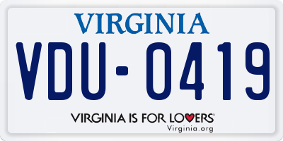 VA license plate VDU0419