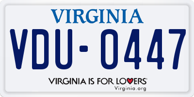 VA license plate VDU0447