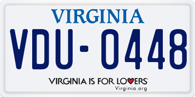 VA license plate VDU0448