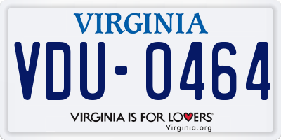 VA license plate VDU0464