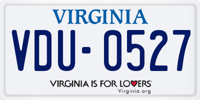 VA license plate VDU0527