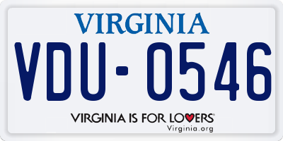 VA license plate VDU0546