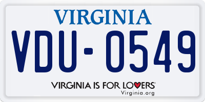 VA license plate VDU0549