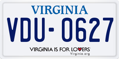 VA license plate VDU0627