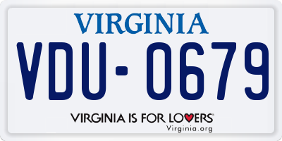 VA license plate VDU0679