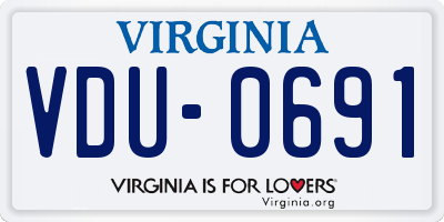 VA license plate VDU0691
