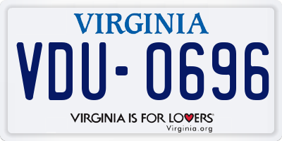 VA license plate VDU0696