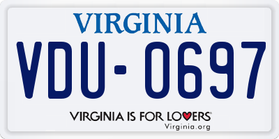 VA license plate VDU0697