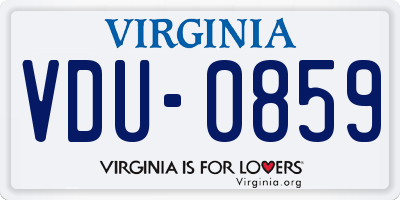 VA license plate VDU0859