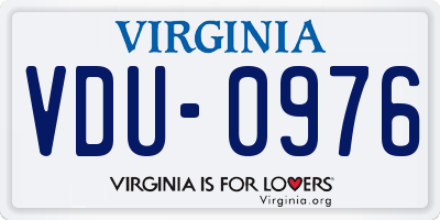 VA license plate VDU0976