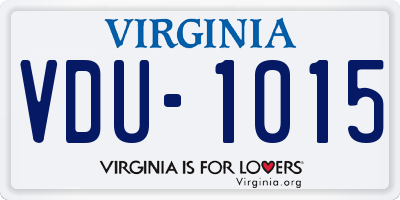 VA license plate VDU1015