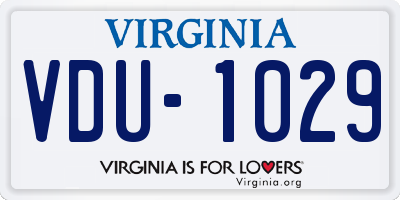 VA license plate VDU1029