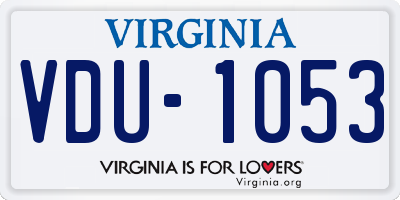 VA license plate VDU1053