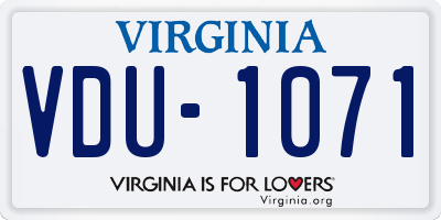 VA license plate VDU1071