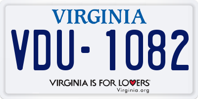 VA license plate VDU1082