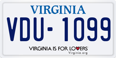 VA license plate VDU1099