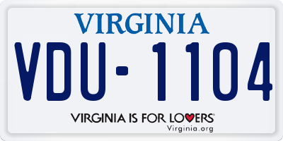 VA license plate VDU1104