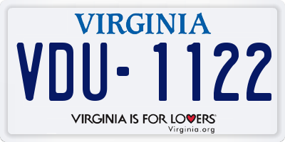 VA license plate VDU1122