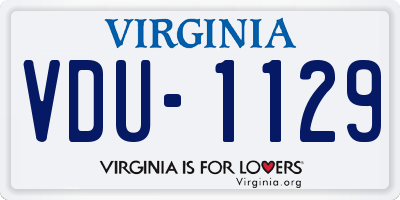VA license plate VDU1129