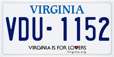 VA license plate VDU1152