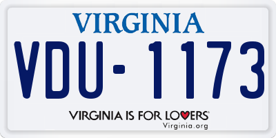VA license plate VDU1173
