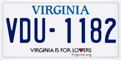 VA license plate VDU1182