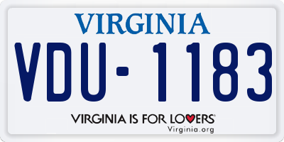 VA license plate VDU1183