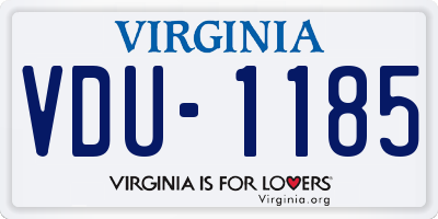 VA license plate VDU1185
