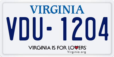 VA license plate VDU1204