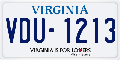 VA license plate VDU1213