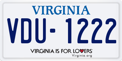 VA license plate VDU1222
