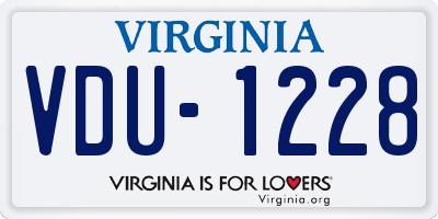 VA license plate VDU1228