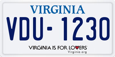 VA license plate VDU1230