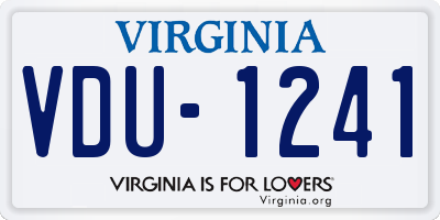 VA license plate VDU1241